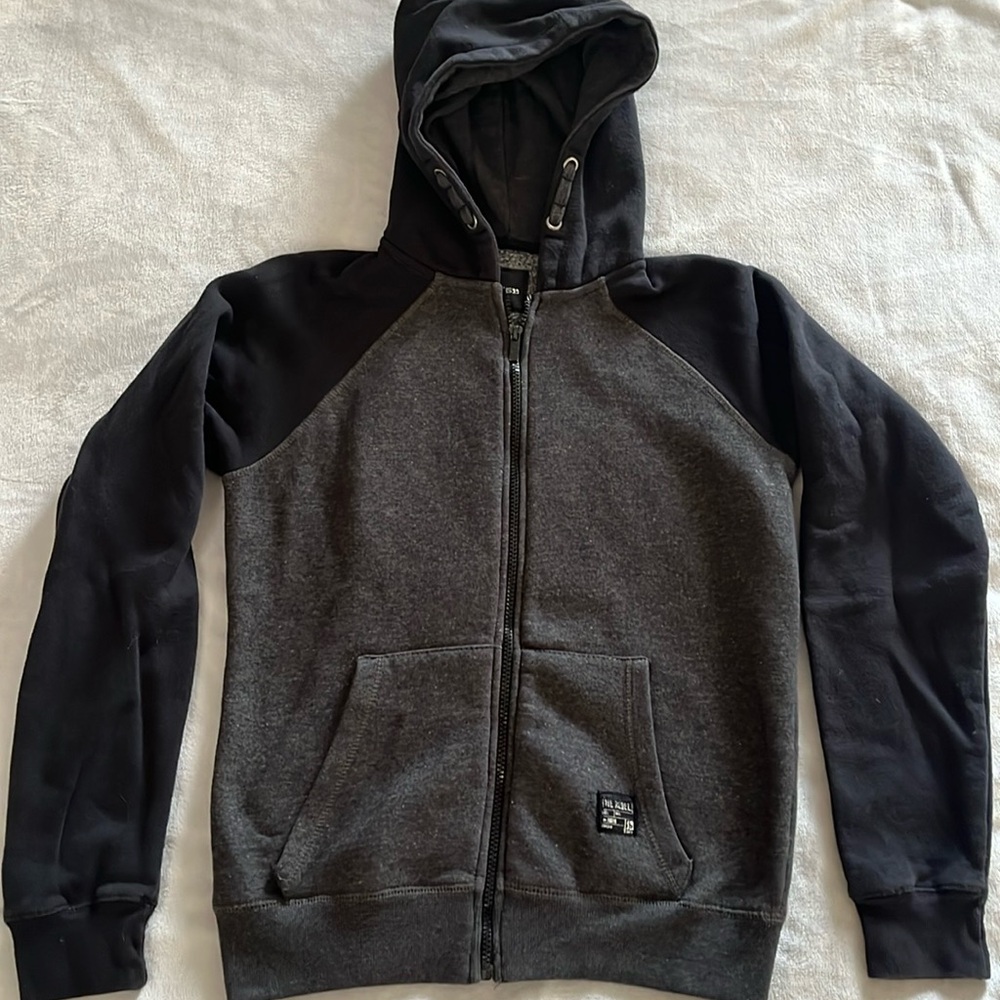 Boys Joe’s Black & Gray Zip Up Hoodie- L (14-16)